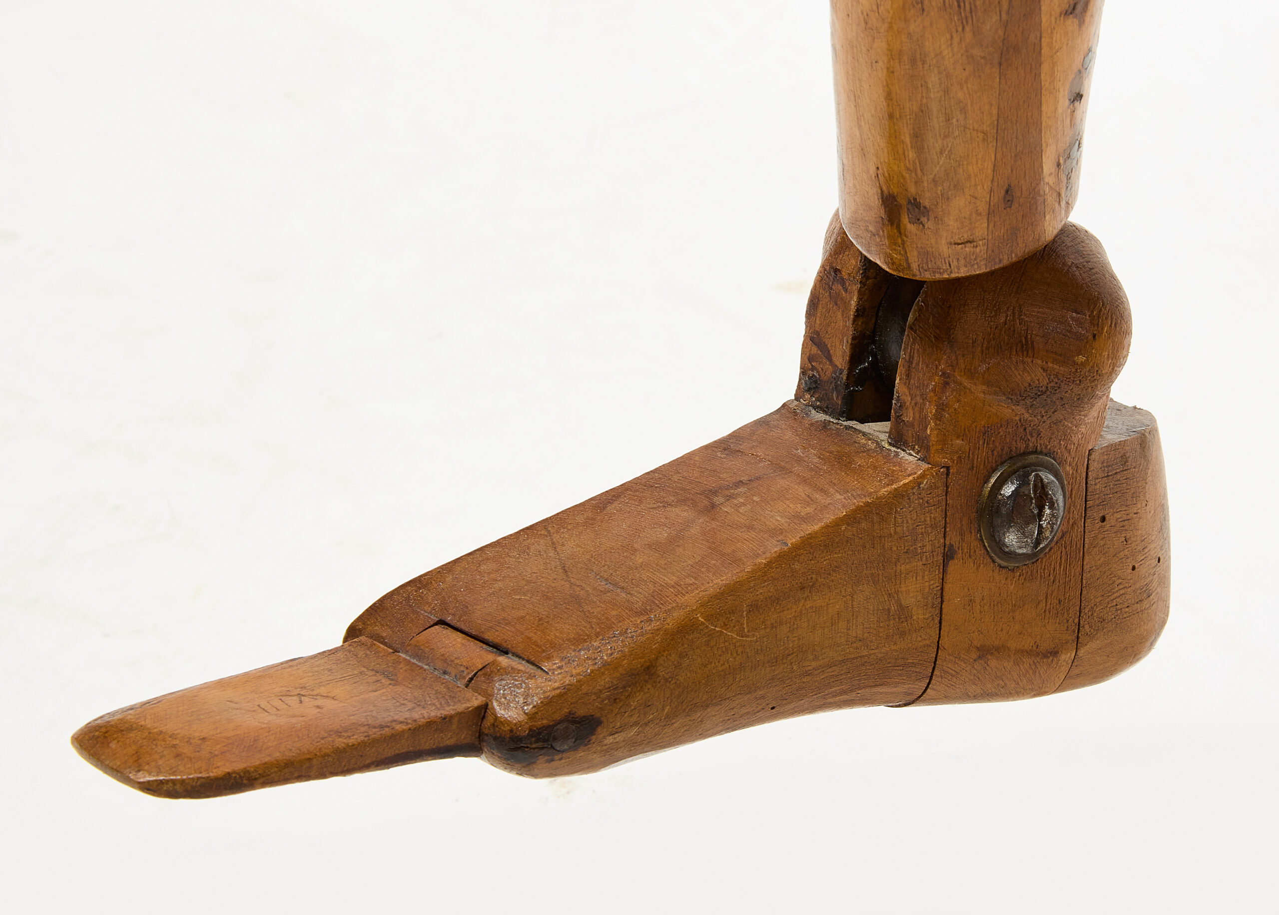 An Articulated Tinted Beechwood, Walnut and Cork Mannequin, French, Attributed to François-pierre Guillois