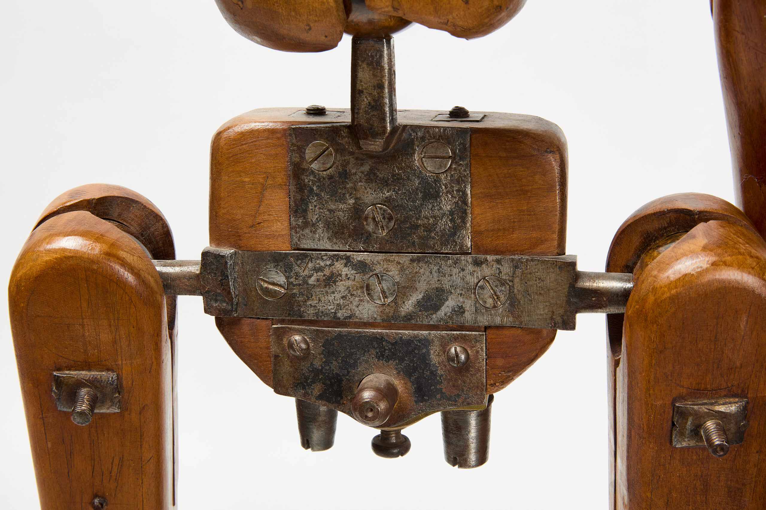 An Articulated Tinted Beechwood, Walnut and Cork Mannequin, French, Attributed to François-pierre Guillois