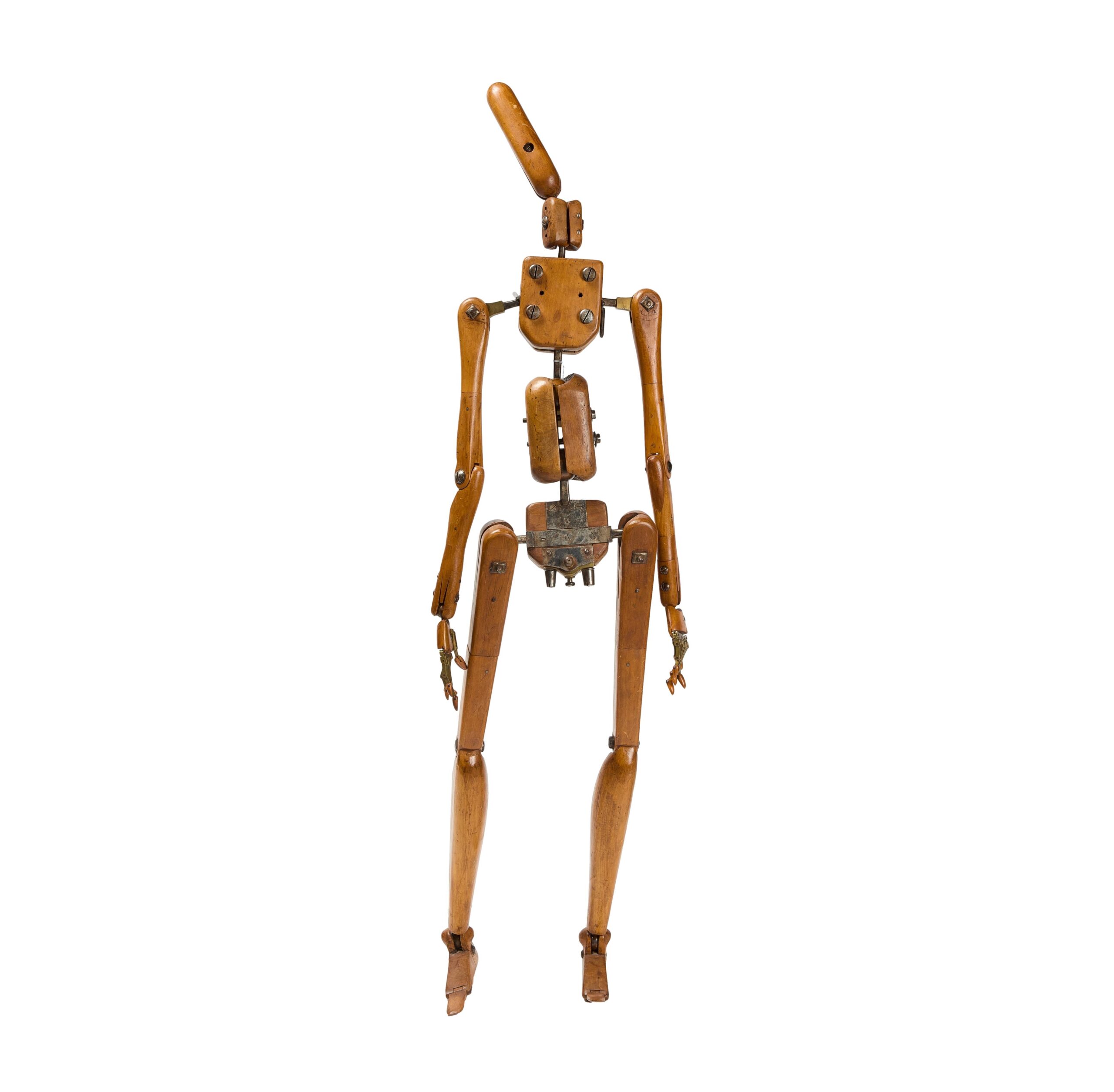 An Articulated Tinted Beechwood, Walnut and Cork Mannequin, French, Attributed to François-pierre Guillois