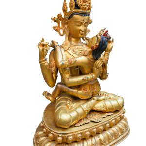 A Magnificent and Very Large Gilt-bronze Figure of Shadakshari Lokeshvara With Consort, Tibet, First Half of the 20th Century