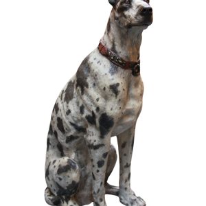 A Painted Austrian Terracotta Model of a Lifesize Great Dane Late 19th Century