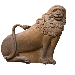 A Carved Wooden Heraldic Lion