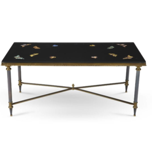 A Gilt Metal and Specimen Scagliola Coffee Table Circa 1960s