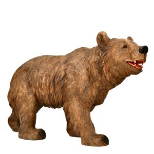 An Unusual Swiss Carved Black Forest Near Life-Size Figure of a Strolling Bear