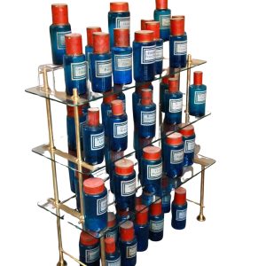 Large set of blue apothecary jars, French, Circa 1910