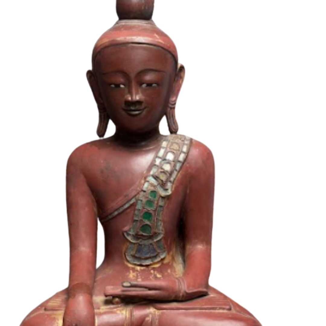 A Burmese Red Lacquer Buddha. Shan Style, 18th / 19th Century