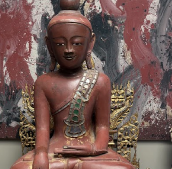 A Burmese Red Lacquer Buddha. Shan Style, 18th / 19th Century - Image 2
