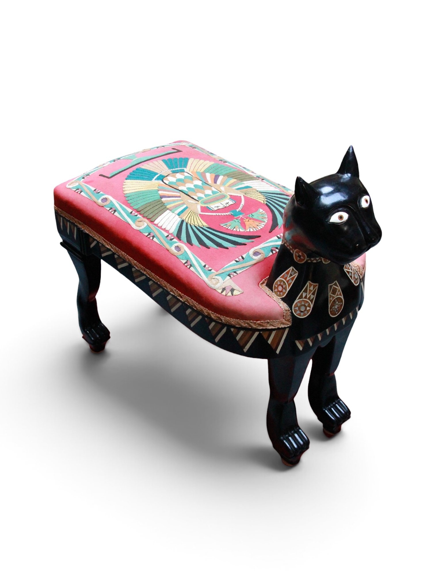 An Important Egyptian Revival Cat Stool, Cairo, circa 1884, Giuseppe Parvis - Image 2
