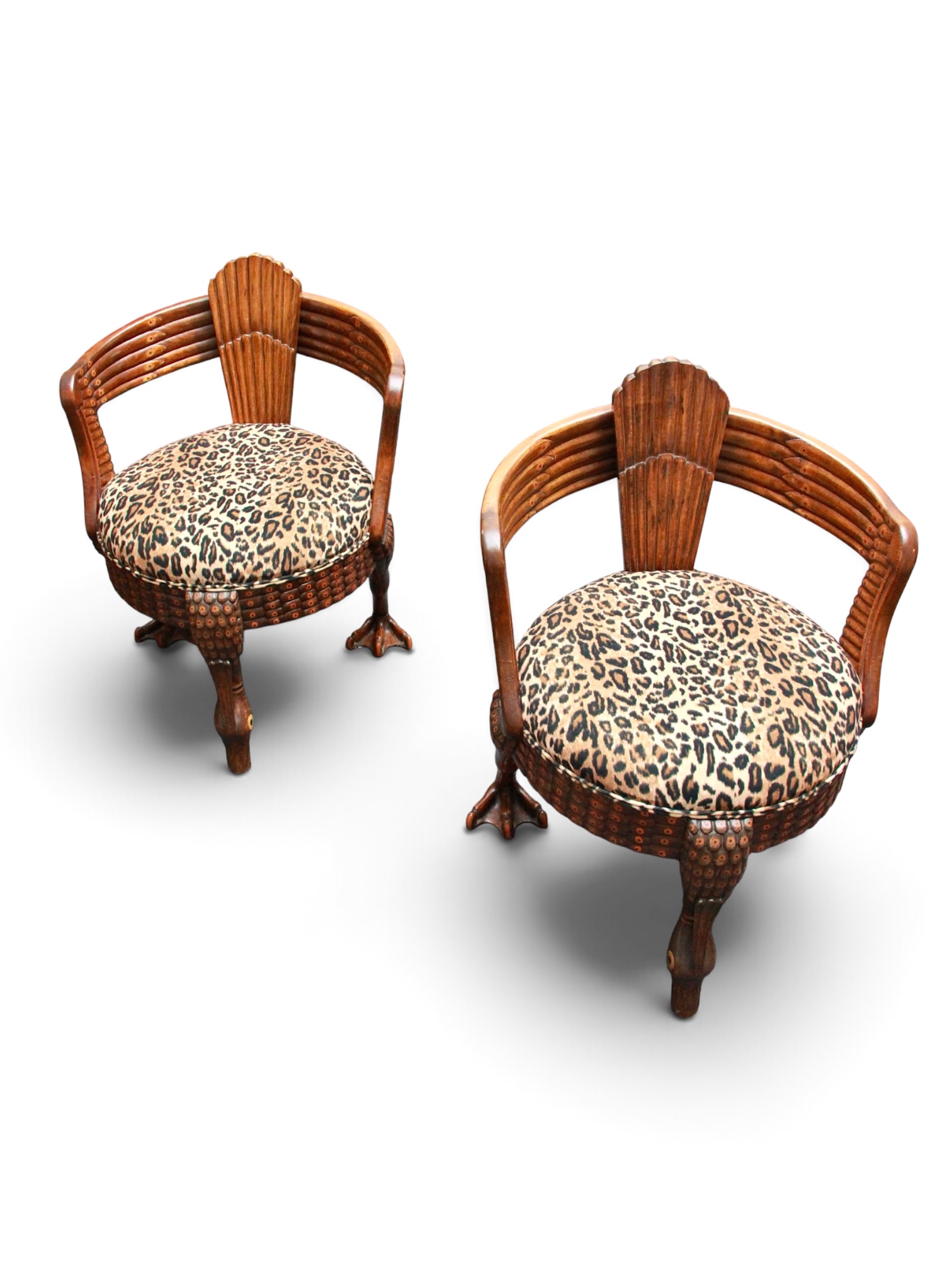 A Rare Pair Of Neo-Egyptian Peacock Armchairs, Cairo, Circa 1880–1885, Giuseppe Parvis (1831–1909) - Image 2