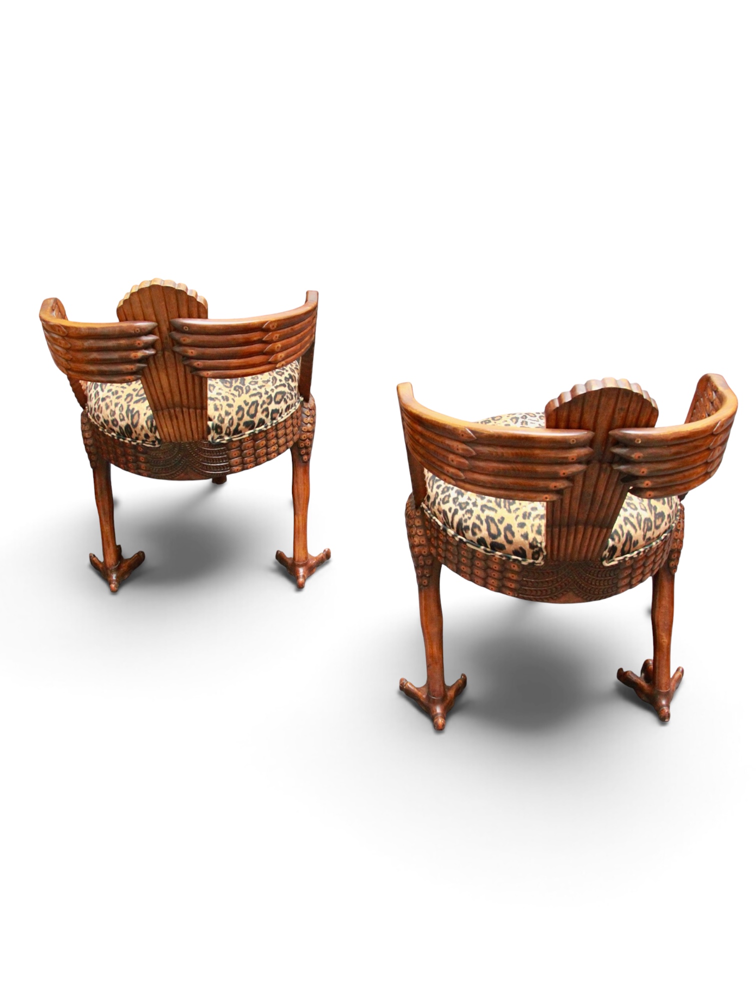 A Rare Pair Of Neo-Egyptian Peacock Armchairs, Cairo, Circa 1880–1885, Giuseppe Parvis (1831–1909) - Image 5