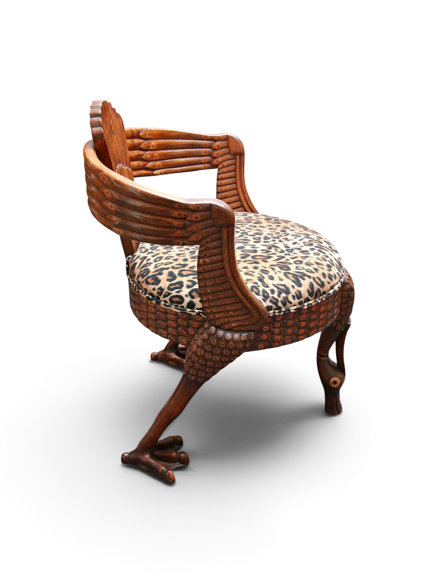 A Rare Pair Of Neo-Egyptian Peacock Armchairs, Cairo, Circa 1880–1885, Giuseppe Parvis (1831–1909) - Image 7